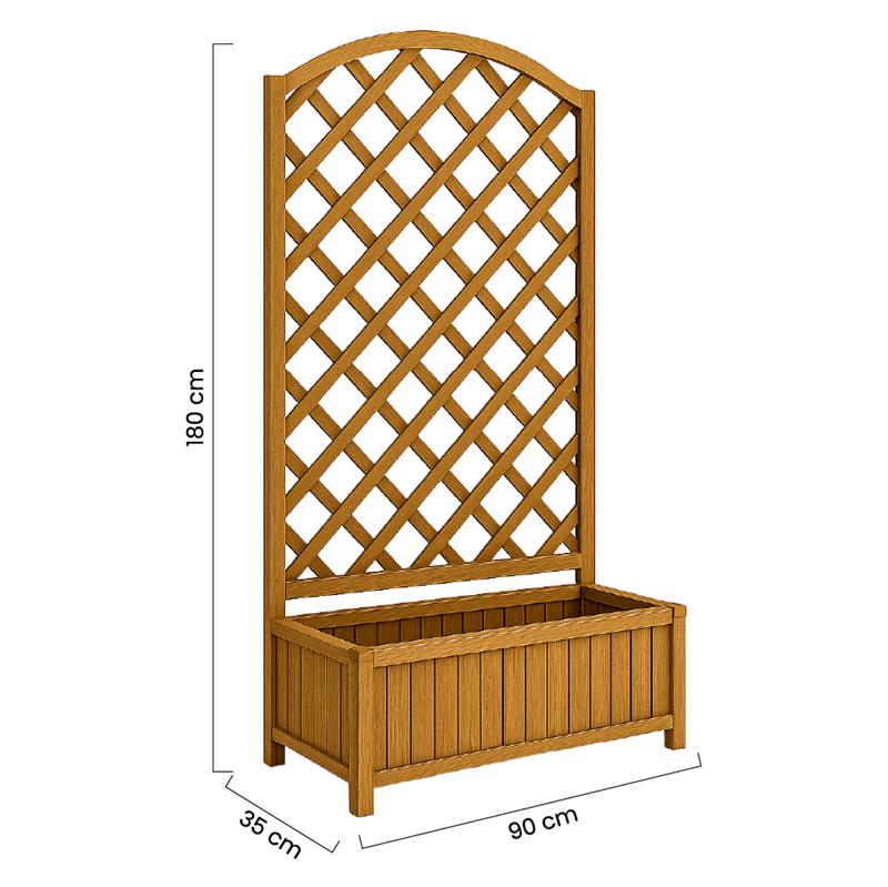GRATA IN LEGNO CON FIORIERA 65X35X180H CM