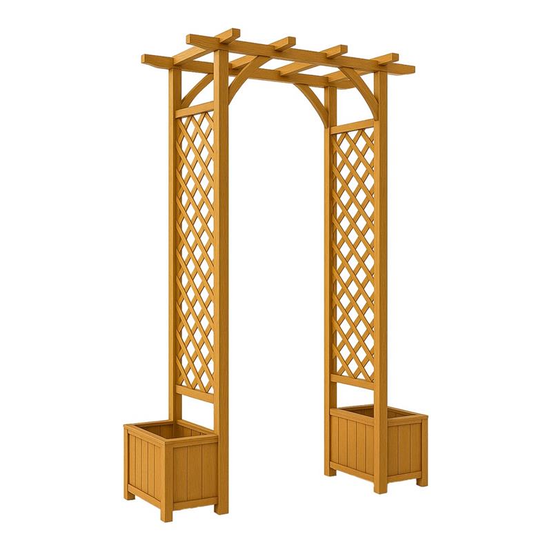 ARCO IN LEGNO CON FIORIERE 172X55X230H CM