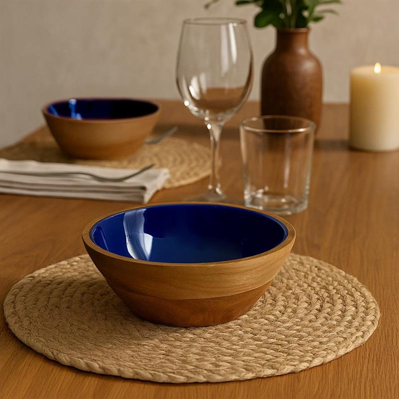 CIOTOLA IN LEGNO INTERNO COLOR BLU  MISURA 15X15X6