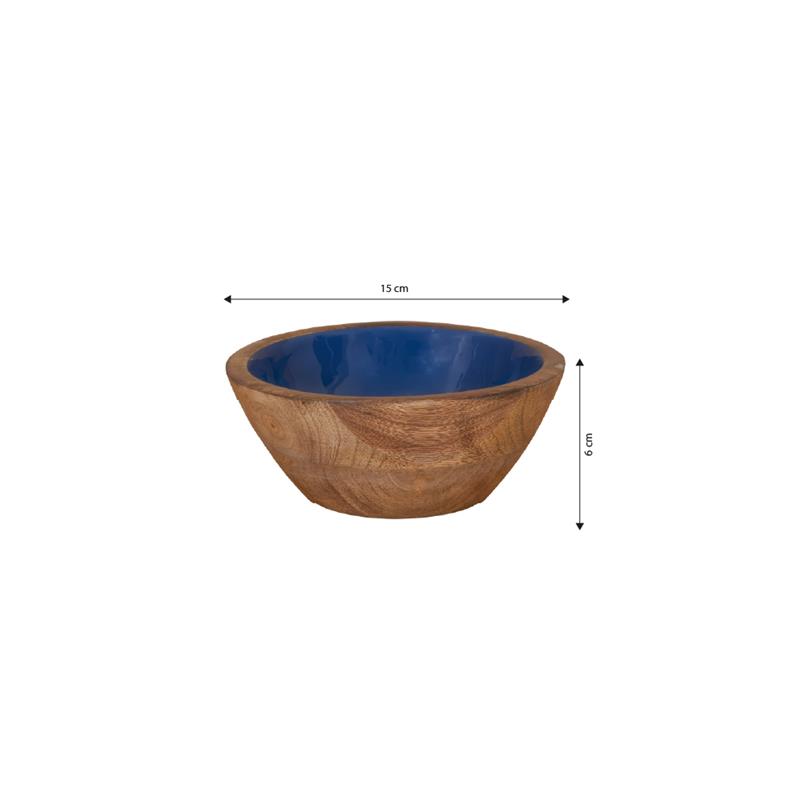 CIOTOLA IN LEGNO INTERNO COLOR BLU  MISURA 15X15X6