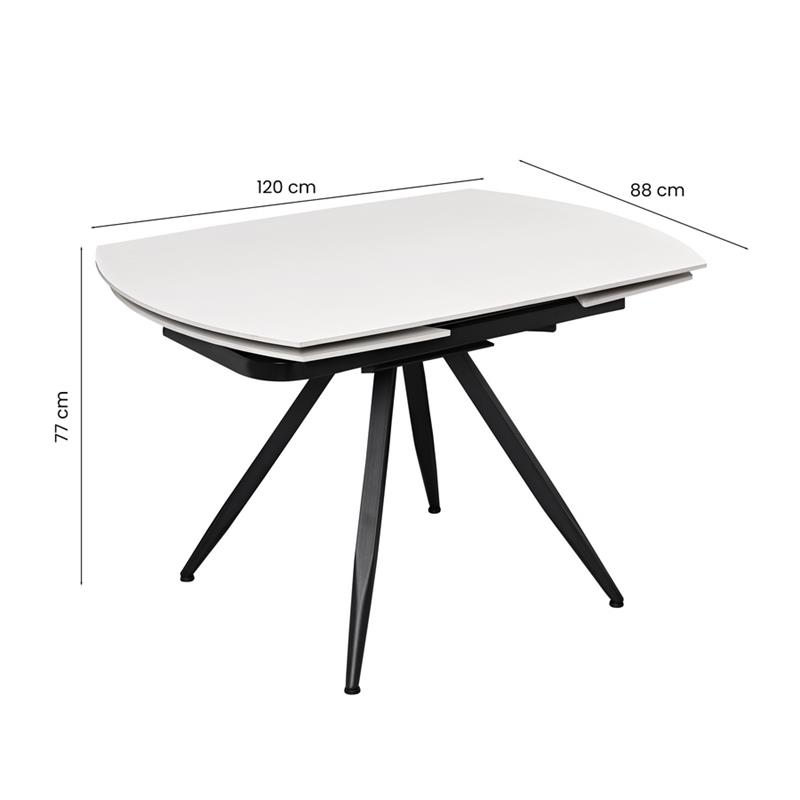 CASSIE TAVOLO EXTEN TOP CERAMICA CREMA 120-180X88X76 CM