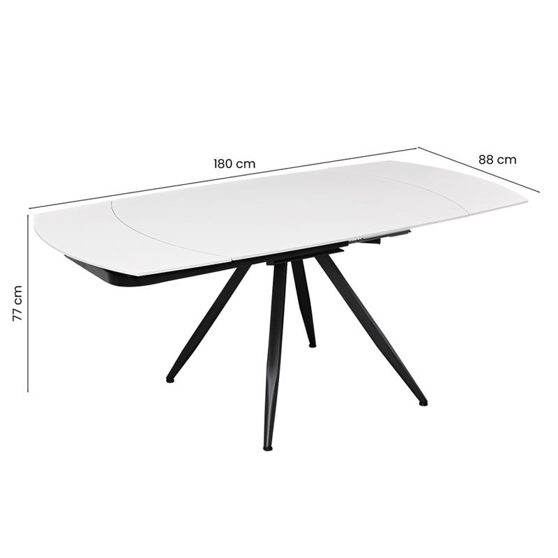 CASSIE TAVOLO EXTEN TOP CERAMICA CREMA 120-180X88X76 CM