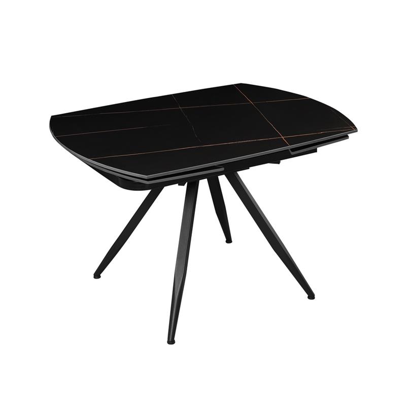 CASSIE TAVOLO EXTEN TOP CERAMICA NERO 120-180X88X76 CM