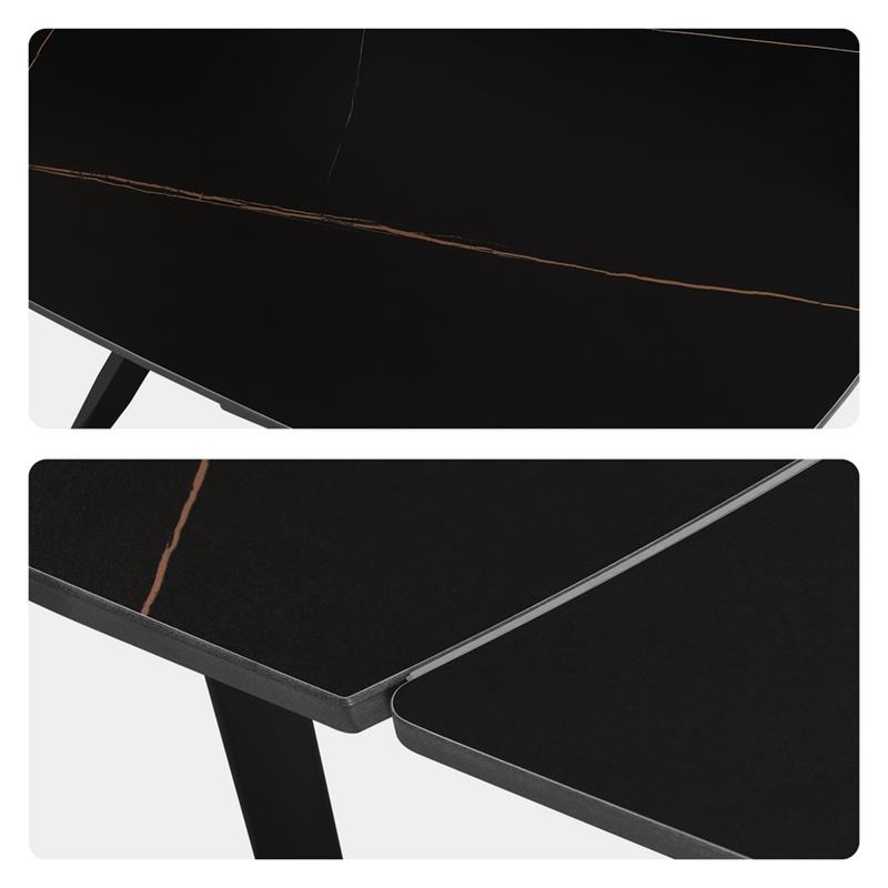 CASSIE TAVOLO EXTEN TOP CERAMICA NERO 120-180X88X76 CM