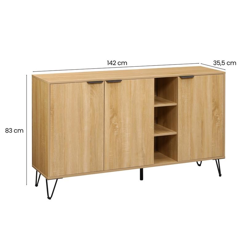 MADRID CREDENZA ROVERE 142X35,6X83 CM