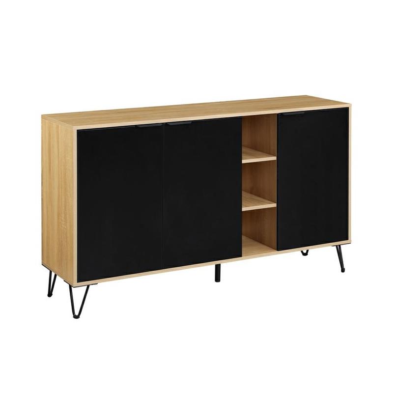 MADRID CREDENZA ROVERE/NERO 142X35,6X83 CM