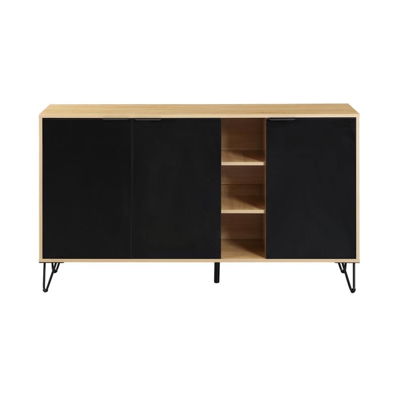 MADRID CREDENZA ROVERE/NERO 142X35,6X83 CM