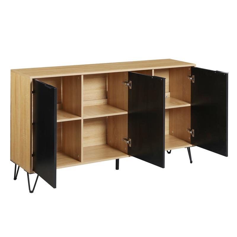 MADRID CREDENZA ROVERE/NERO 142X35,6X83 CM