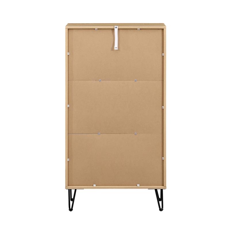 MADRID SCARPIERA ROVERE/NERO 63X26X118 CM