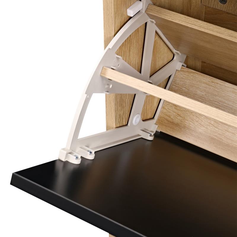 MADRID SCARPIERA ROVERE/NERO 63X26X118 CM