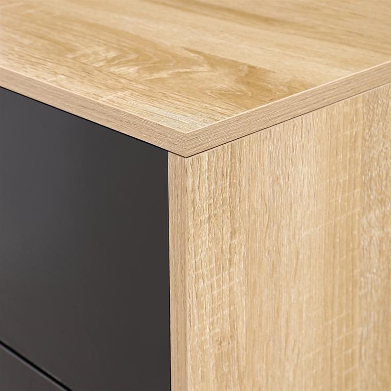 MADRID SCARPIERA ROVERE/NERO 63X26X118 CM