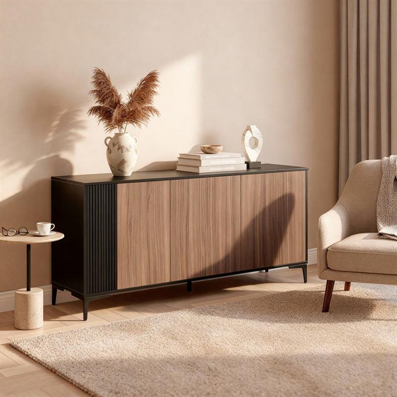 TOLEDO CREDENZA 3 ANTE NOCE/NERO 150,9X40X74 CM