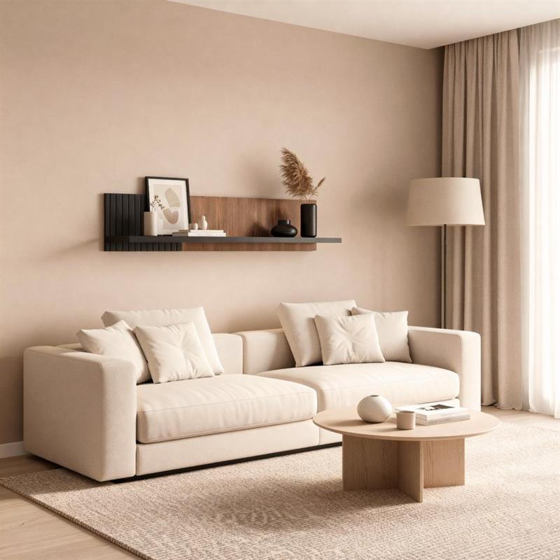 TOLEDO MENSOLA NOCE/NERO 110X20X25 CM