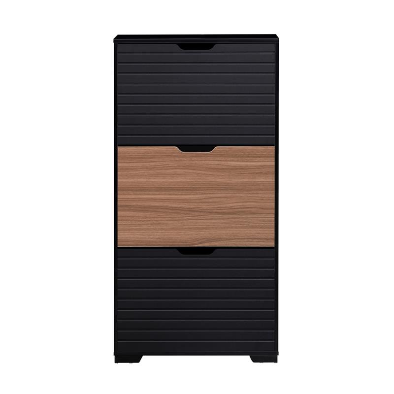 TOLEDO SCARPIERA 3 RIBALTE NOCE/NERO 63X26X125 CM