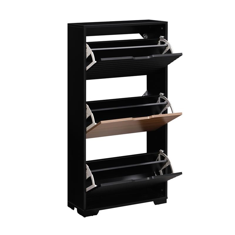 TOLEDO SCARPIERA 3 RIBALTE NOCE/NERO 63X26X125 CM