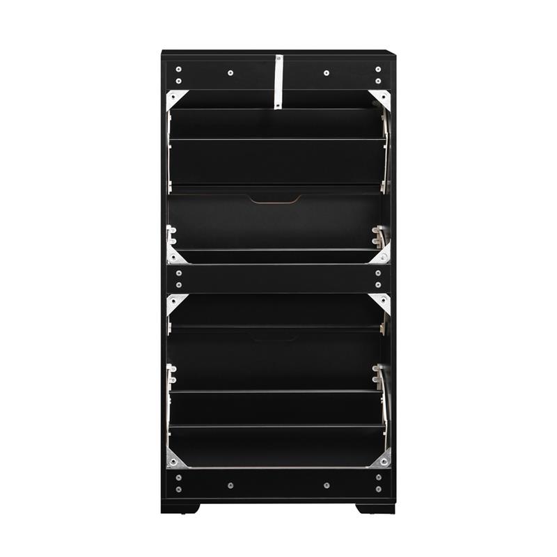 TOLEDO SCARPIERA 3 RIBALTE NOCE/NERO 63X26X125 CM