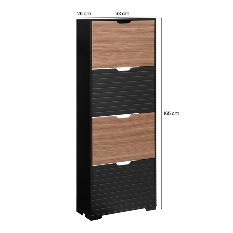 TOLEDO SCARPIERA 4 RIBALTE NOCE/NERO 63X26X125 CM