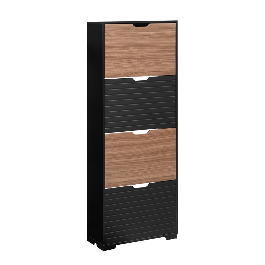 TOLEDO SCARPIERA 4 RIBALTE NOCE/NERO 63X26X125 CM