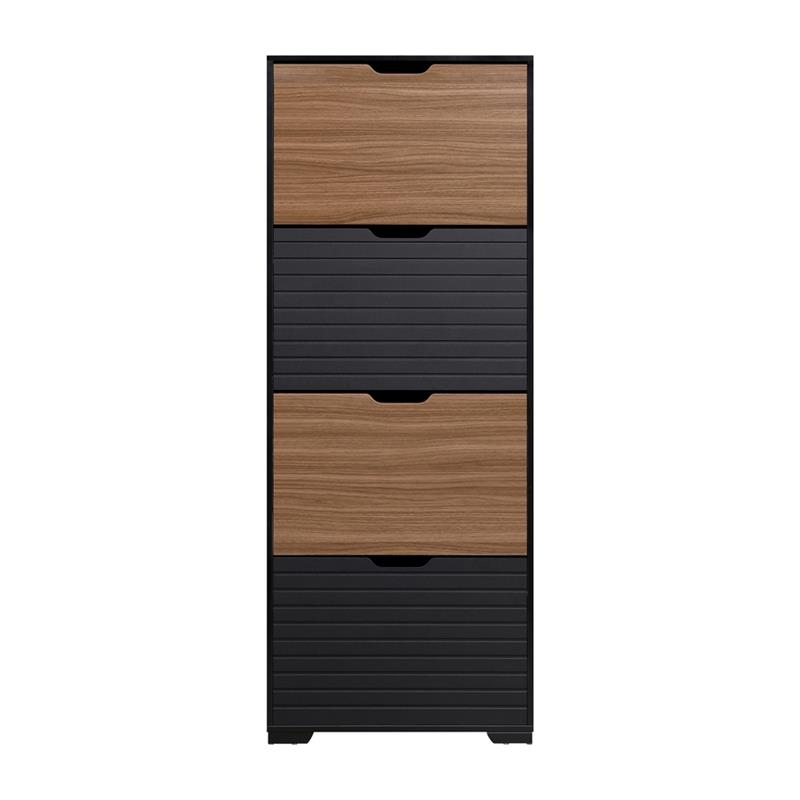 TOLEDO SCARPIERA 4 RIBALTE NOCE/NERO 63X26X125 CM