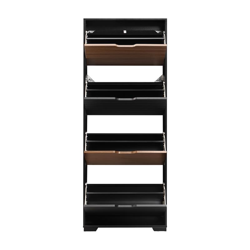 TOLEDO SCARPIERA 4 RIBALTE NOCE/NERO 63X26X125 CM