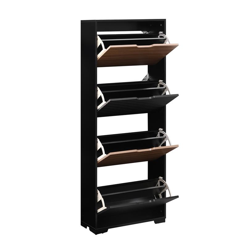 TOLEDO SCARPIERA 4 RIBALTE NOCE/NERO 63X26X125 CM