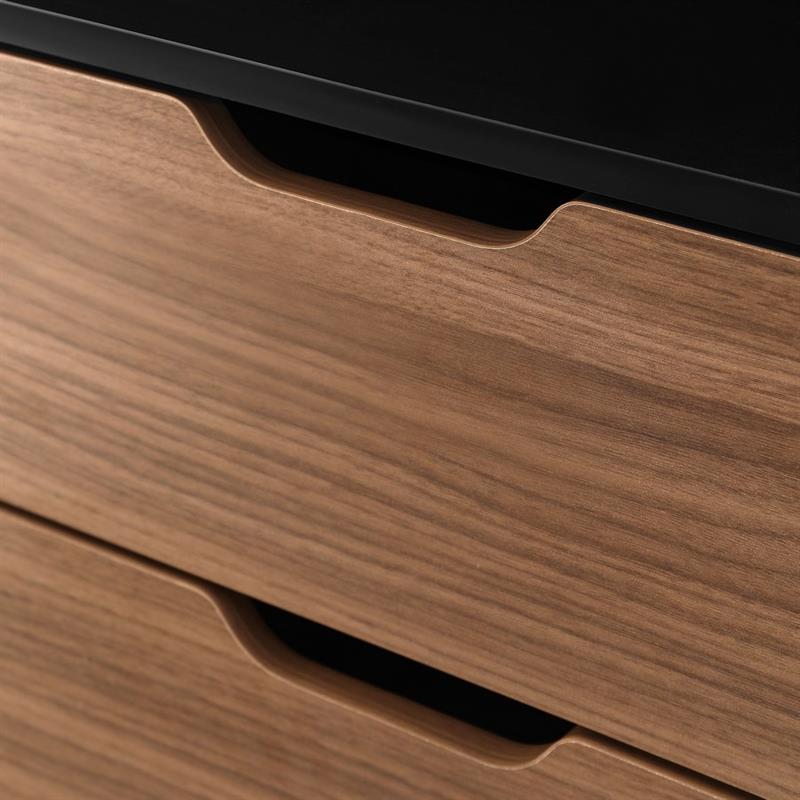 TOLEDO CASSETTIERA 6C +1A NOCE/NERO 100X40X117 CM