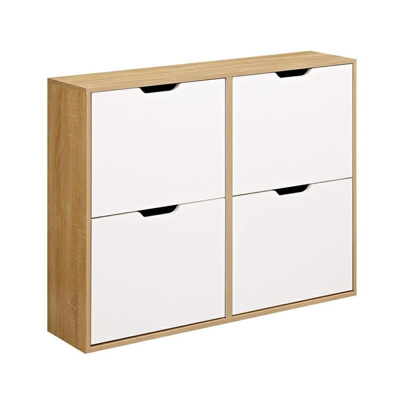 SKY SCARPIERA 4 ANTE ORIZ. BIANCA/ROVERE 105X24X82 CM