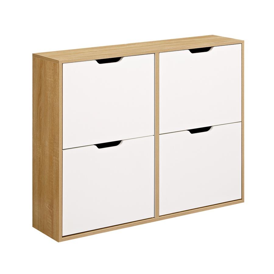 SKY SCARPIERA 4 ANTE ORIZ. BIANCA/ROVERE 105X24X82 CM