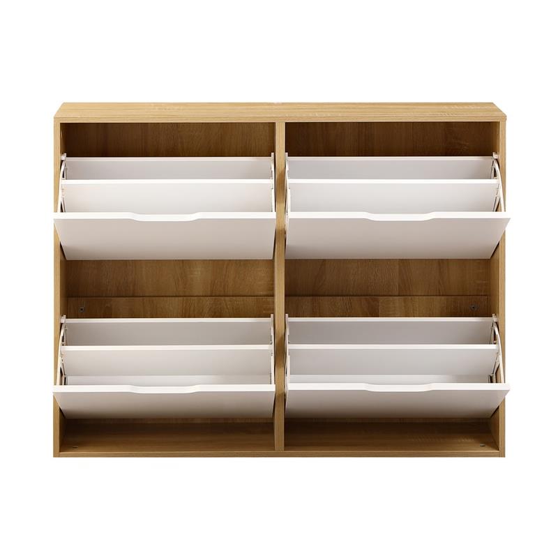 SKY SCARPIERA 4 ANTE ORIZ. BIANCA/ROVERE 105X24X82 CM