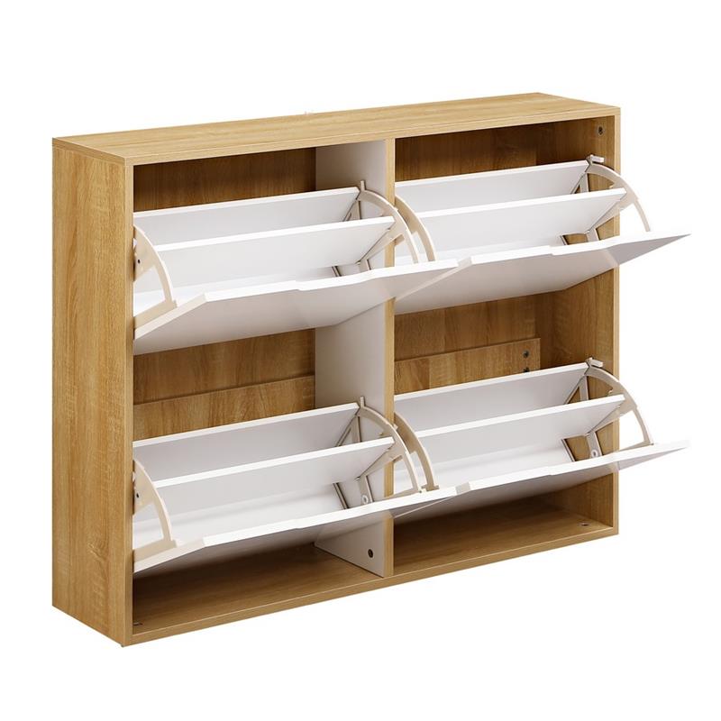 SKY SCARPIERA 4 ANTE ORIZ. BIANCA/ROVERE 105X24X82 CM