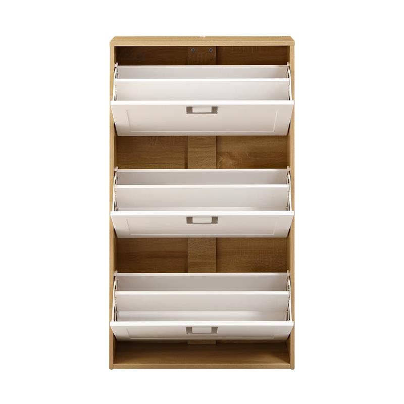 LINEAR SCARPIERA 3 ANTE BIANCA/ROVERE 63X24X115 CM