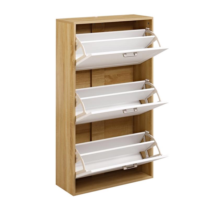 LINEAR SCARPIERA 3 ANTE BIANCA/ROVERE 63X24X115 CM