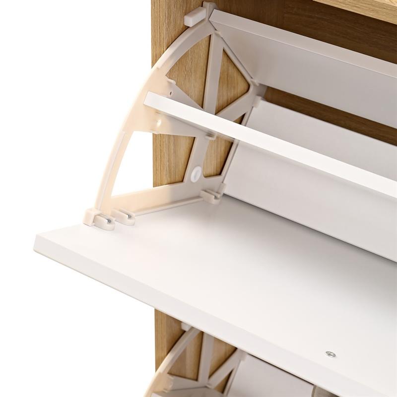 LINEAR SCARPIERA 3 ANTE BIANCA/ROVERE 63X24X115 CM