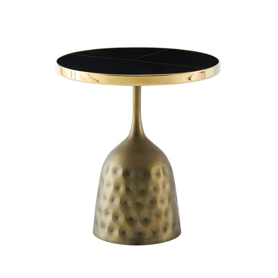 MASON TAVOLINO MARMO NERO BASE RAME 50X50X55 CM