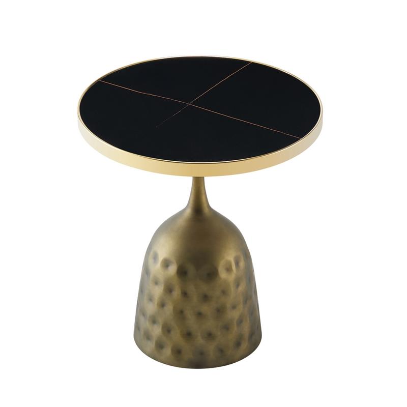 MASON TAVOLINO MARMO NERO BASE RAME 50X50X55 CM