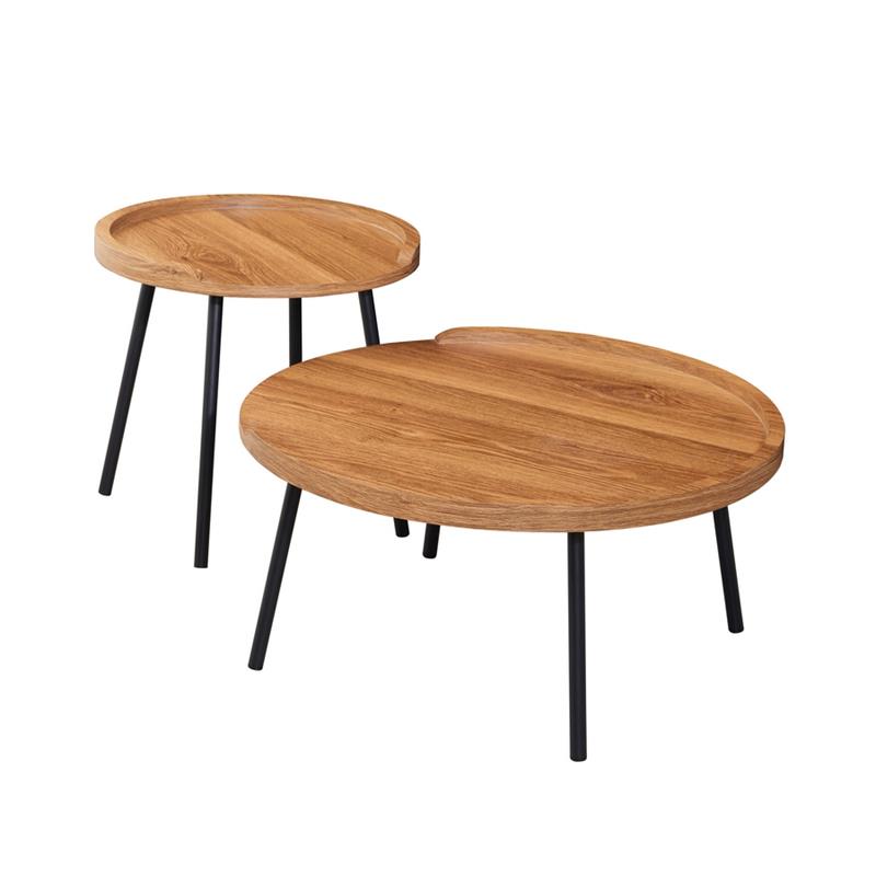 ZACH SET 2 TAVOLINI ROVERE NATURALE