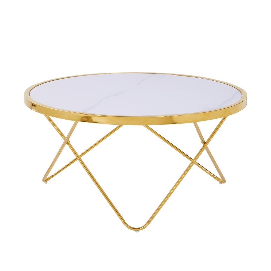 IZMO TAVOLINO MARMO BIANCO 80X80X40 CM