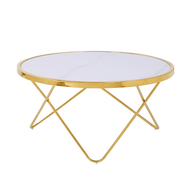 IZMO TAVOLINO MARMO BIANCO 80X80X40 CM