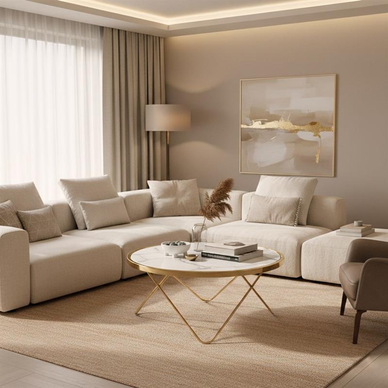 IZMO TAVOLINO MARMO BIANCO 80X80X40 CM