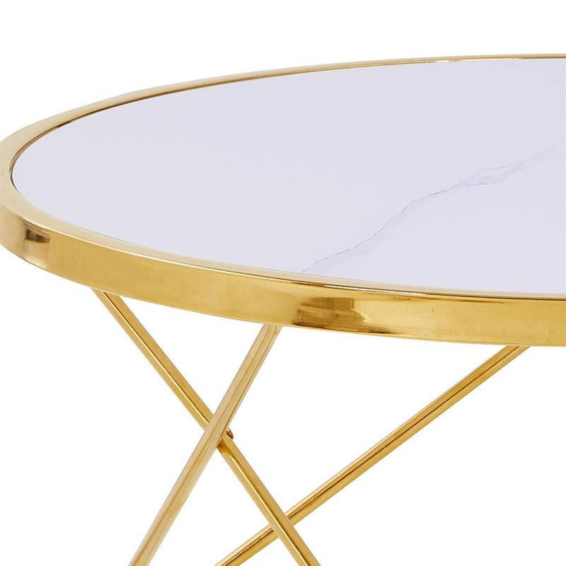 IZMO TAVOLINO MARMO BIANCO 80X80X40 CM