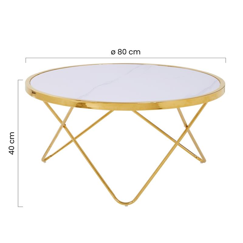 IZMO TAVOLINO MARMO BIANCO 80X80X40 CM