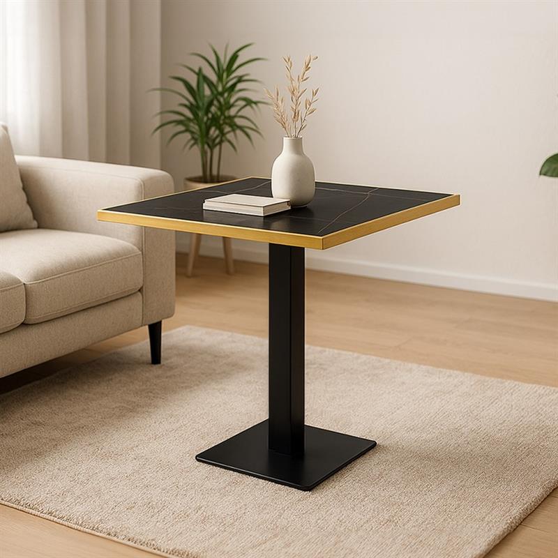 JAGO TAVOLO NERO TOP IN CERAMICA NERO 70X70X74 CM