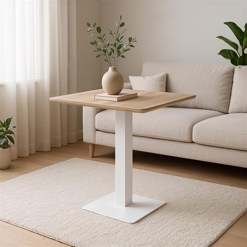 JAGO TAVOLO BIANCO TOP ROVERE CHIARO 70X70X74 CM