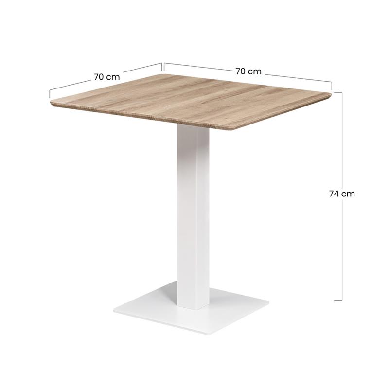JAGO TAVOLO BIANCO TOP ROVERE CHIARO 70X70X74 CM
