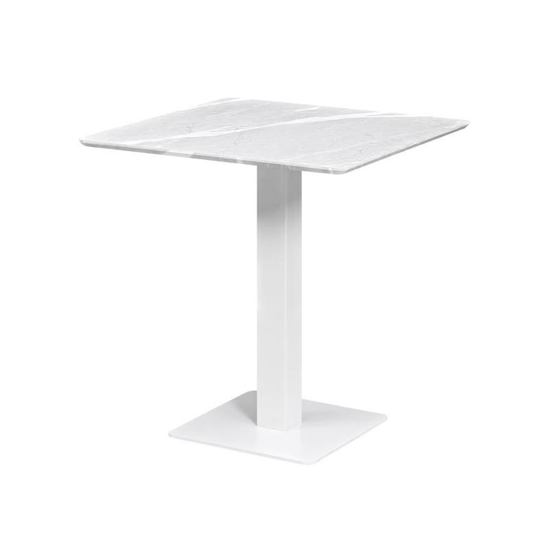 JAGO TAVOLO BIANCO TOP MARMO GRIGIO CHIARO 70X70X74 CM