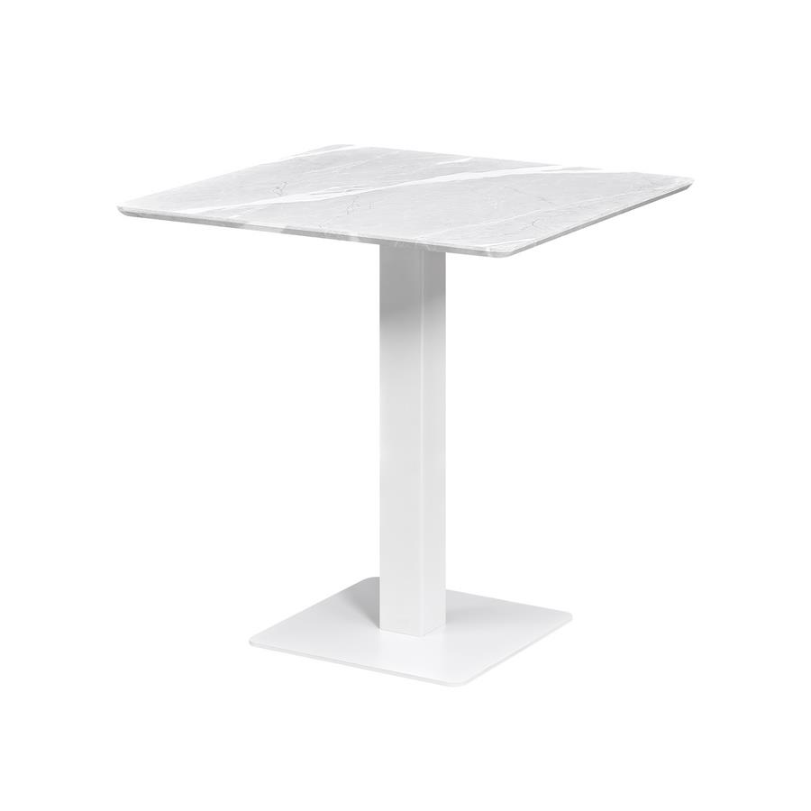 JAGO TAVOLO BIANCO TOP MARMO GRIGIO CHIARO 70X70X74 CM