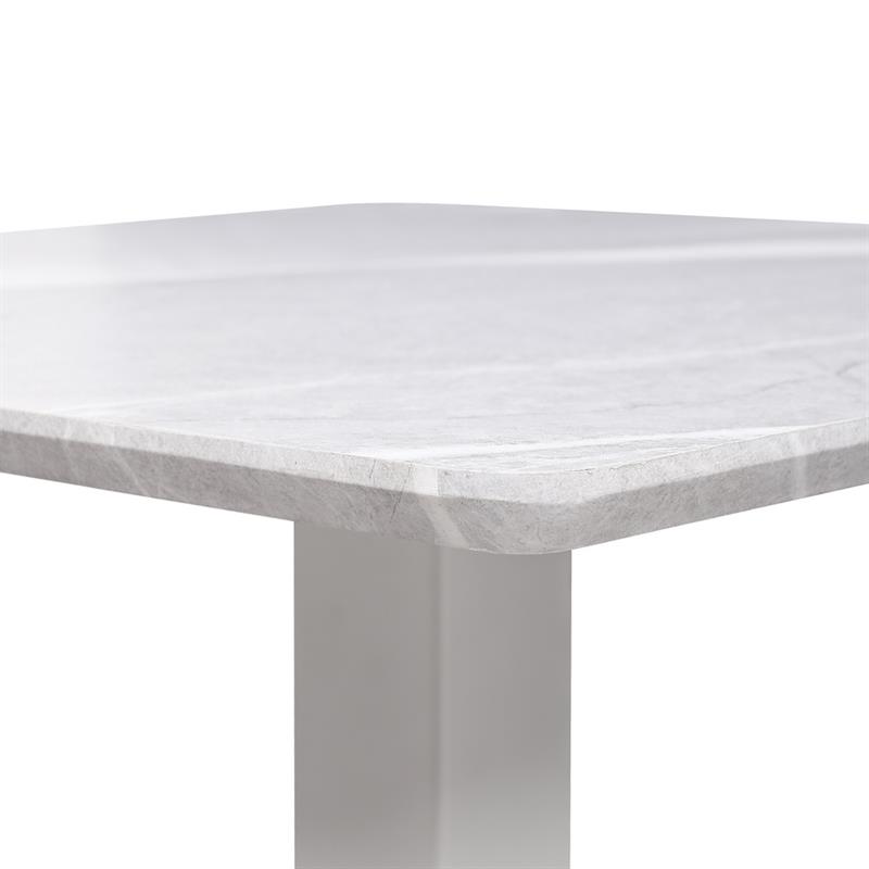 JAGO TAVOLO BIANCO TOP MARMO GRIGIO CHIARO 70X70X74 CM