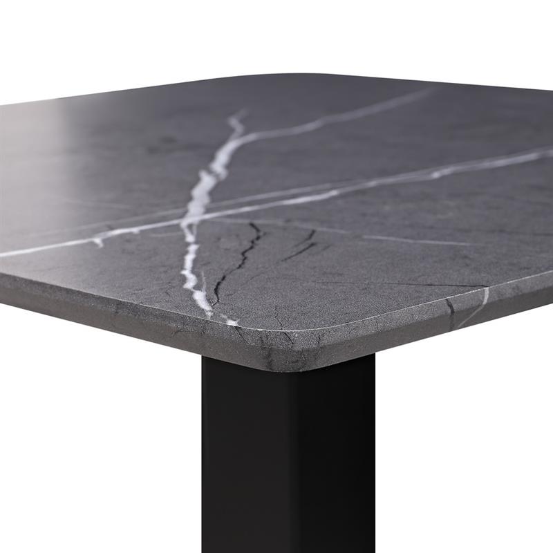 JAGO TAVOLO NERO TOP MARMO GRIGIO SCURO 70X70X74 CM