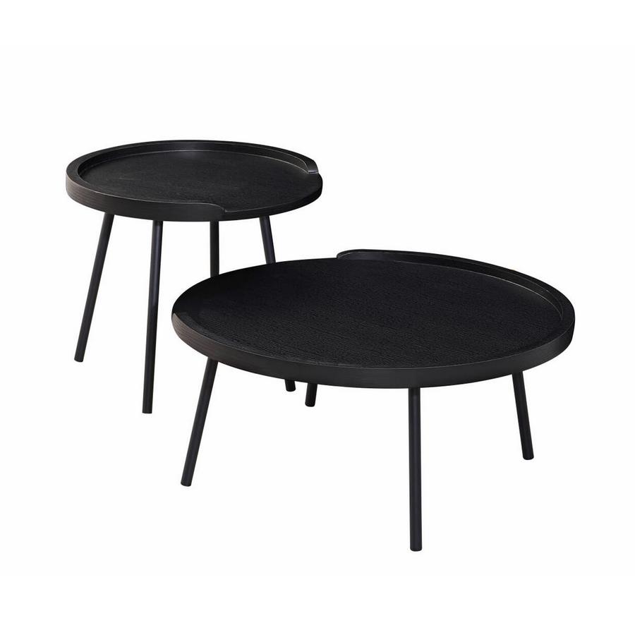 ZACH SET 2 TAVOLINI ROVERE NERO