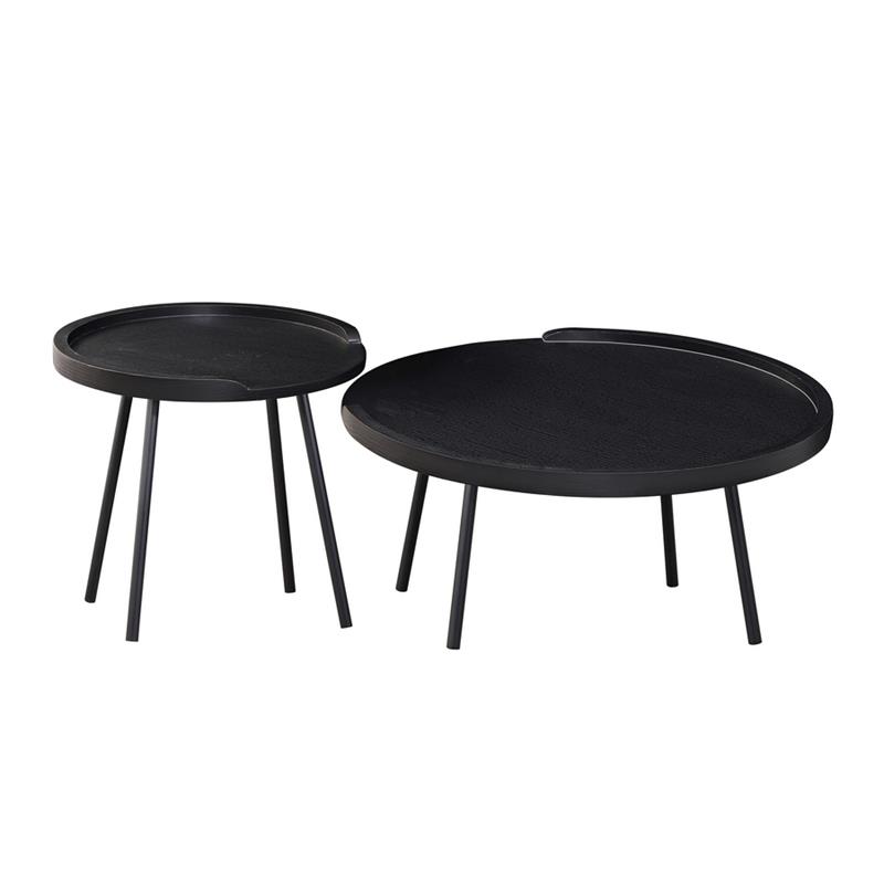 ZACH SET 2 TAVOLINI ROVERE NERO